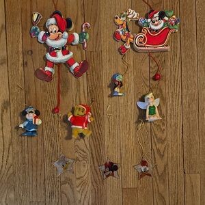 Lot of (9) Disney Festive Character Ornament Collection